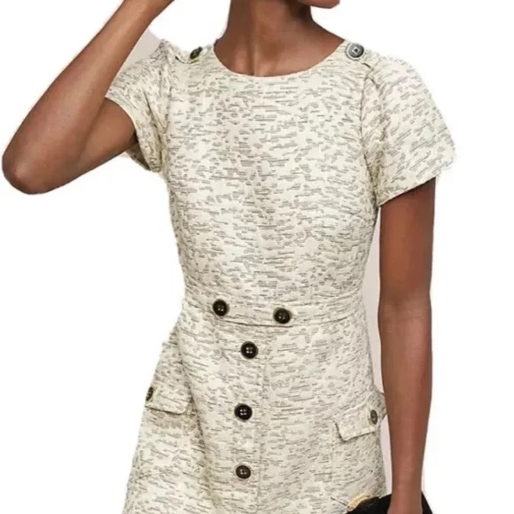 Anthropologie Moulinette Soeurs April Jacquard‎ Gold Midi Dress- 14